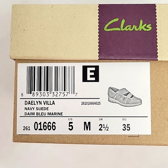 Clark's Daelyn Villa Navy Suede Shoes Size 5 - Picture 9 of 11